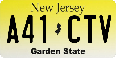NJ license plate A41CTV