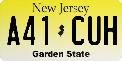 NJ license plate A41CUH