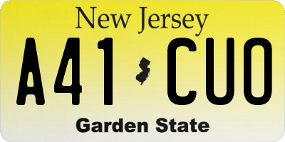 NJ license plate A41CUO