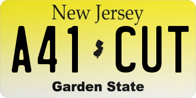 NJ license plate A41CUT