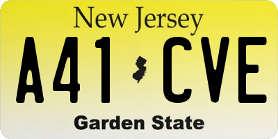 NJ license plate A41CVE