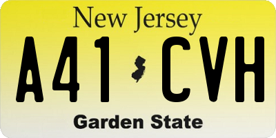 NJ license plate A41CVH