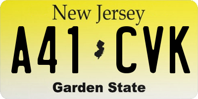 NJ license plate A41CVK