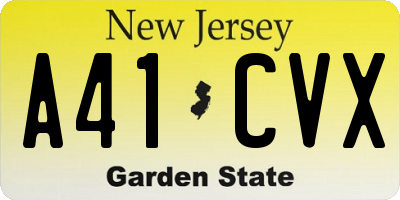 NJ license plate A41CVX
