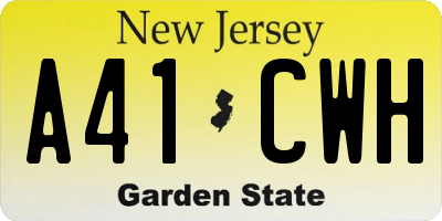 NJ license plate A41CWH