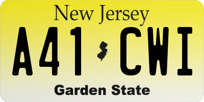 NJ license plate A41CWI