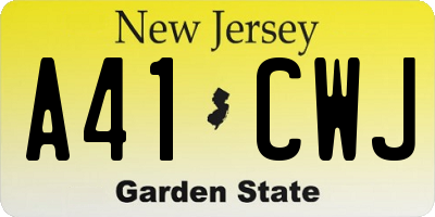 NJ license plate A41CWJ