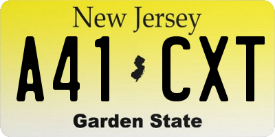 NJ license plate A41CXT