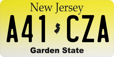 NJ license plate A41CZA
