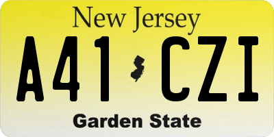 NJ license plate A41CZI