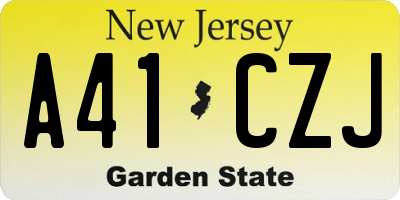 NJ license plate A41CZJ