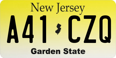 NJ license plate A41CZQ