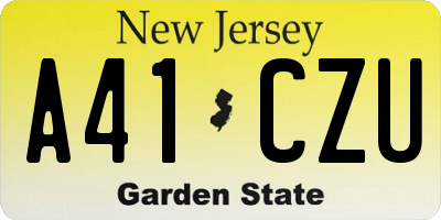 NJ license plate A41CZU