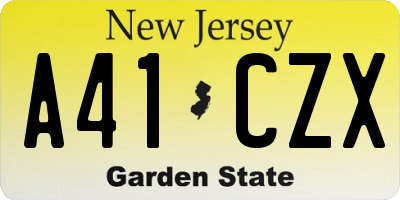 NJ license plate A41CZX