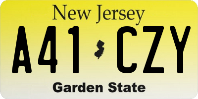NJ license plate A41CZY