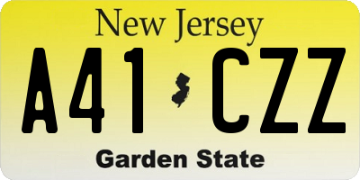 NJ license plate A41CZZ