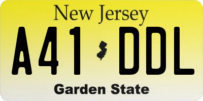 NJ license plate A41DDL