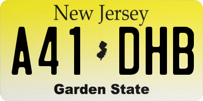 NJ license plate A41DHB