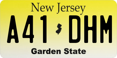NJ license plate A41DHM