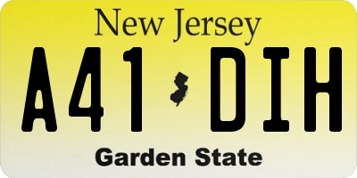 NJ license plate A41DIH