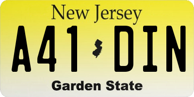 NJ license plate A41DIN