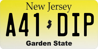 NJ license plate A41DIP