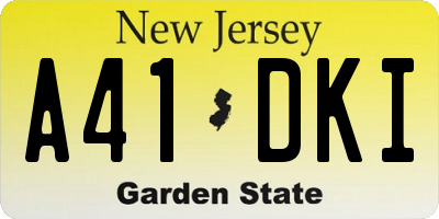 NJ license plate A41DKI