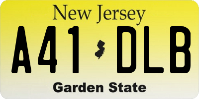 NJ license plate A41DLB