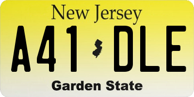 NJ license plate A41DLE
