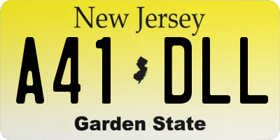 NJ license plate A41DLL