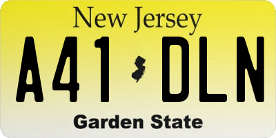 NJ license plate A41DLN