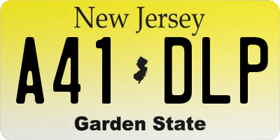 NJ license plate A41DLP