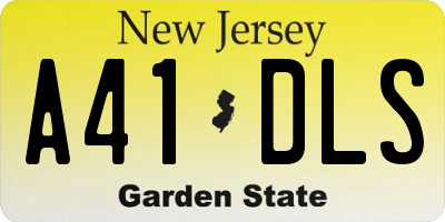 NJ license plate A41DLS