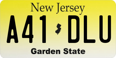 NJ license plate A41DLU