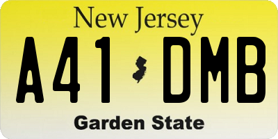 NJ license plate A41DMB