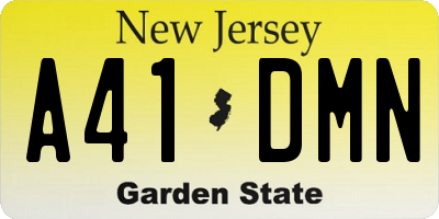 NJ license plate A41DMN