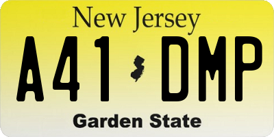 NJ license plate A41DMP