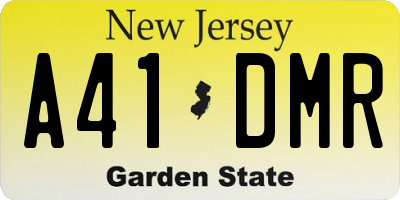 NJ license plate A41DMR