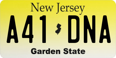 NJ license plate A41DNA