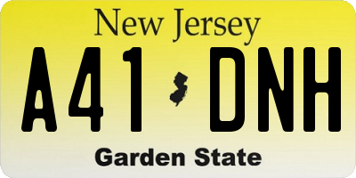 NJ license plate A41DNH