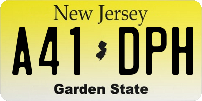 NJ license plate A41DPH