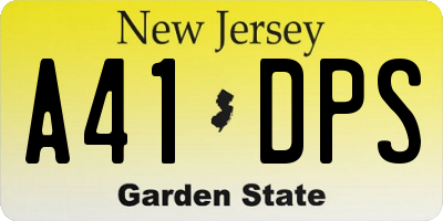 NJ license plate A41DPS