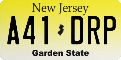 NJ license plate A41DRP