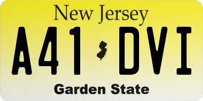 NJ license plate A41DVI