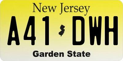 NJ license plate A41DWH