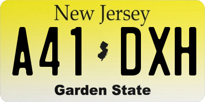 NJ license plate A41DXH