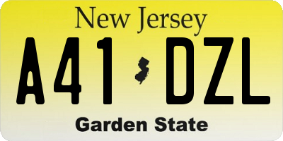 NJ license plate A41DZL