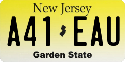 NJ license plate A41EAU