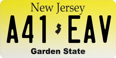 NJ license plate A41EAV