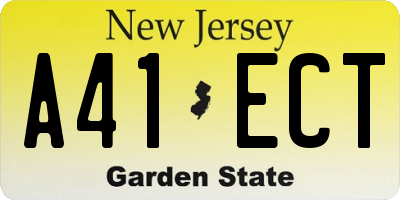 NJ license plate A41ECT